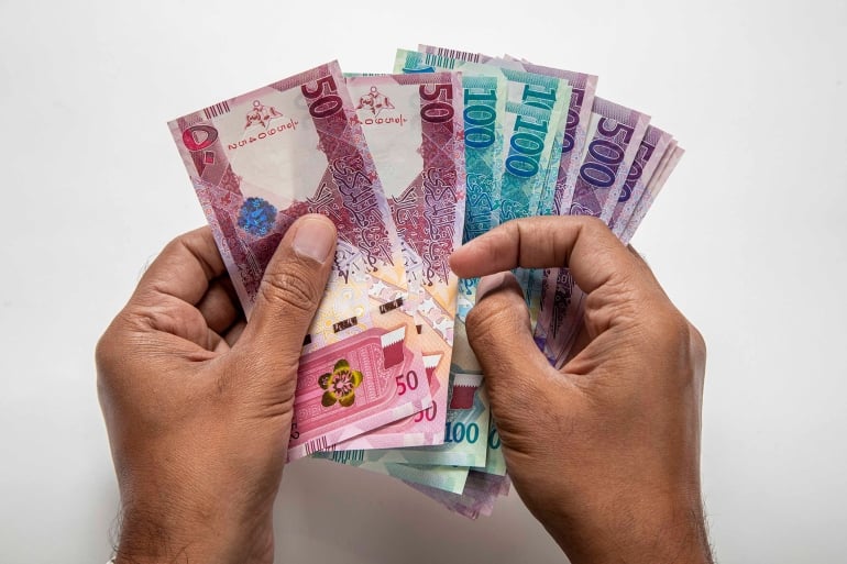 Currency exchange rates against the Qatari riyal, showing the buy and sell rates for various foreign currencies such as Saudi Riyal, Omani Riyal, UAE Dirham, Bahraini Dinar, Kuwaiti Dinar, and others as of August 7, 2025.